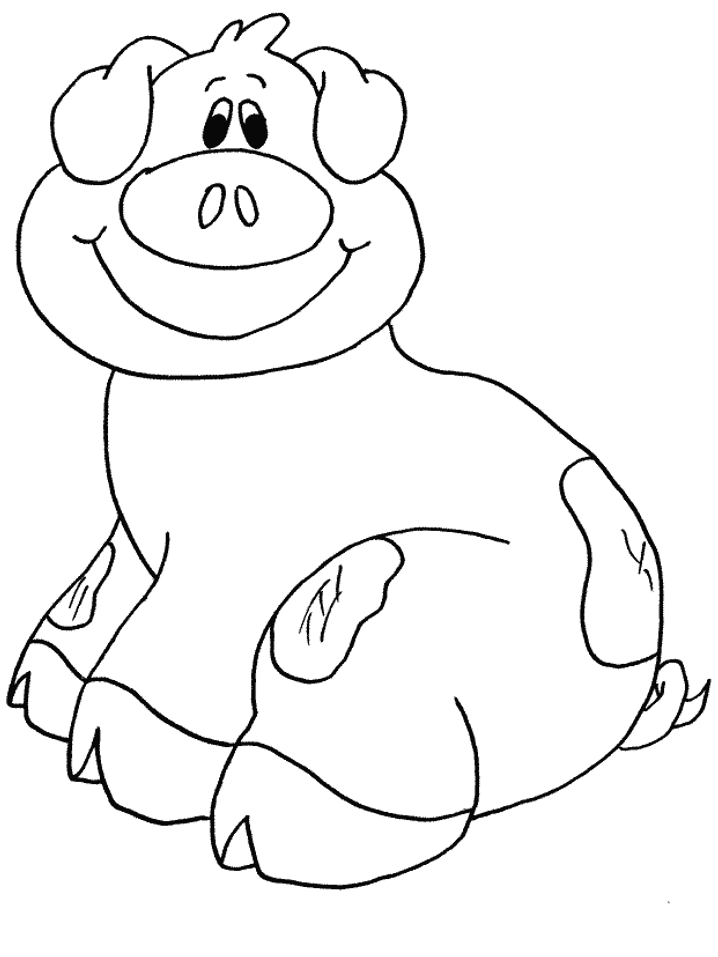 Dessin à colorier: Cochon (Animaux) #3767 - Coloriages à Imprimer Gratuits