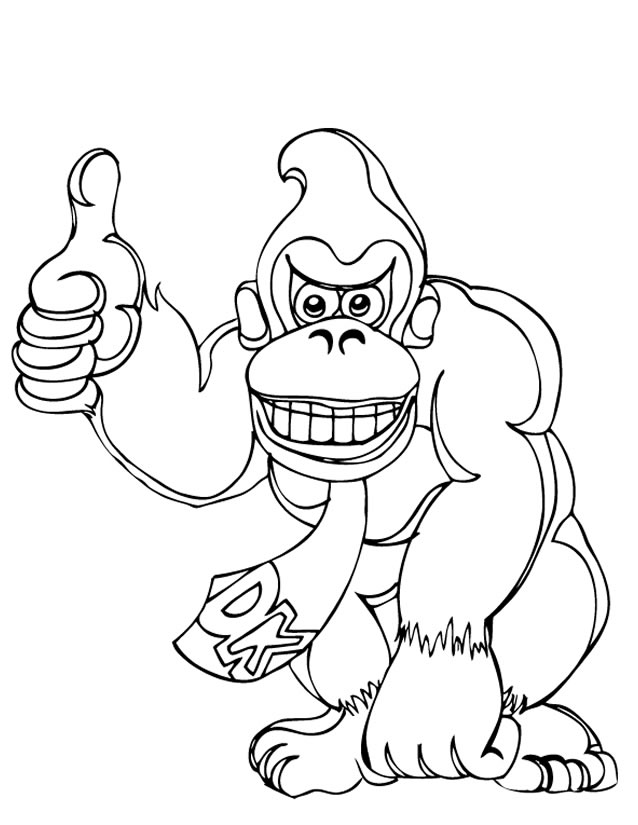 Dessin Donkey Kong Jeux Vid Os Colorier Coloriages Imprimer