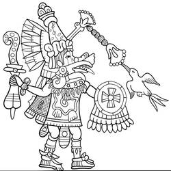 Dessin à colorier: Mythologie Aztèque (Dieux et Déesses) #111539 - Coloriages à Imprimer Gratuits