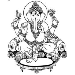 Dessin à colorier: Mythologie Hindou: Ganesh (Dieux et Déesses) #96856 - Coloriages à Imprimer Gratuits