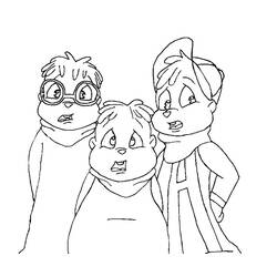 Dessin à colorier: Alvin et les Chipmunks (Films d'animation) #128307 - Coloriages à Imprimer Gratuits