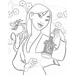 Dessin à colorier: Mulan (Films d'animation) #133636 - Coloriages à Imprimer Gratuits