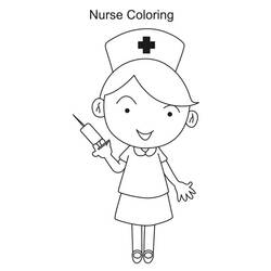 Dessin à colorier: Infirmier / Infirmière (Métiers et Professions) #170392 - Coloriages à Imprimer Gratuits