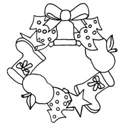 Dessin à colorier: Couronne de Noël (Objets) #169387 - Coloriages à Imprimer Gratuits