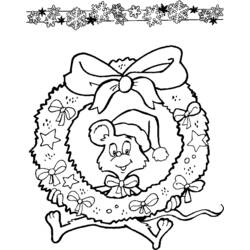 Dessin à colorier: Couronne de Noël (Objets) #169421 - Coloriages à Imprimer Gratuits