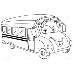 Dessin à colorier: Autobus / Autocar (Transport) #135499 - Coloriages à Imprimer Gratuits