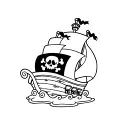 Dessin à colorier: Bateau pirate (Transport) #138263 - Coloriages à Imprimer Gratuits