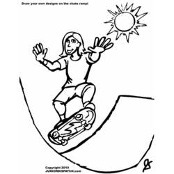 Dessin à colorier: Skateboard / Planche à roulette (Transport) #139379 - Coloriages à Imprimer Gratuits