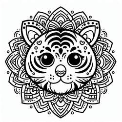 Tiger Mandalas - Kostenlose Ausmalbilder zum Ausdrucken
