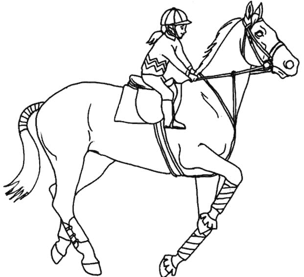 Kostenloses Reiten Ausmalbild #193473 aus der Sammlung Sport
