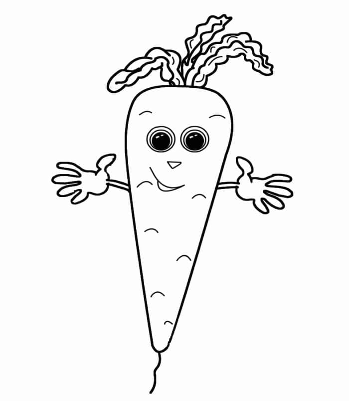 Illustration au trait Carotte #197510 de la collection Alimentation et Nutrition à colorier gratuitement