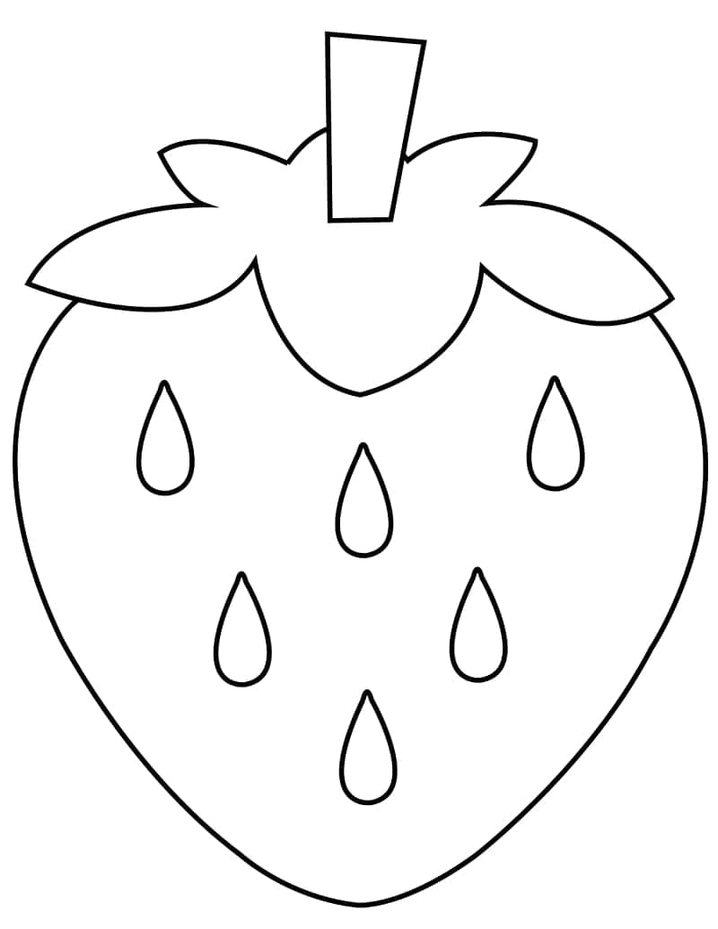 Coloriage gratuit Fraise #186973 de la collection Alimentation et Nutrition à imprimer