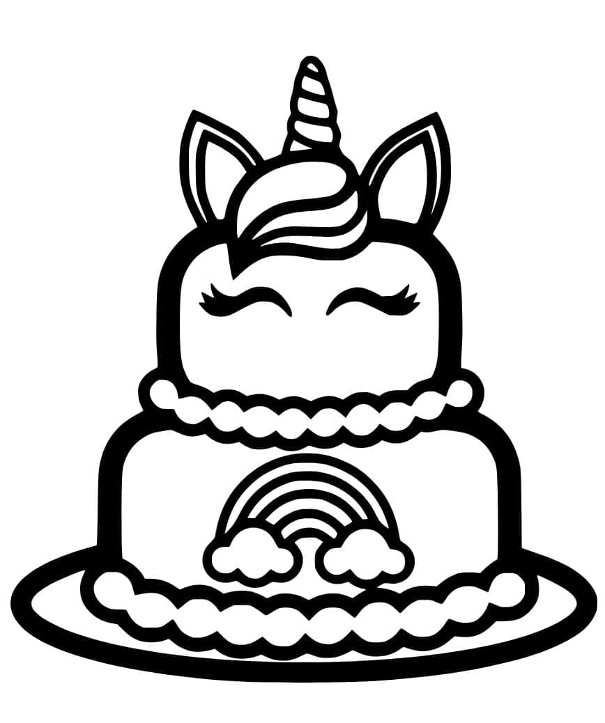 Coloriage gratuit Gâteau Licorne #212746 de la collection Alimentation et Nutrition à imprimer