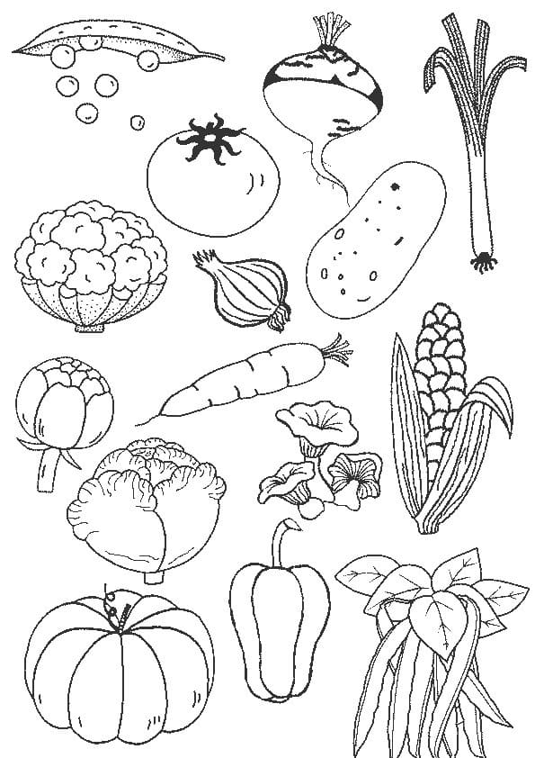 Dessin à colorier: Légumes (Alimentation et Nutrition) #212117 - Coloriages à Imprimer Gratuits