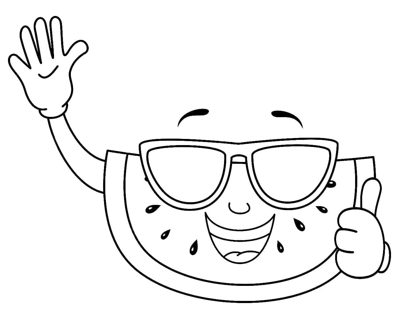 Coloriage gratuit pour enfants et adultes Pastèque #212571, collection Alimentation et Nutrition