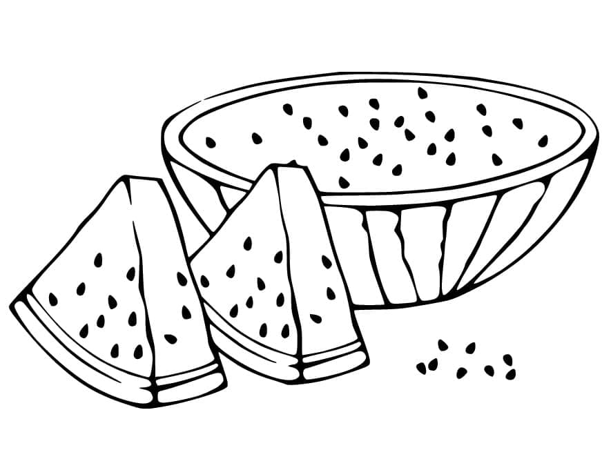Page de coloriage Pastèque #212602, collection Alimentation et Nutrition, à imprimer et colorier