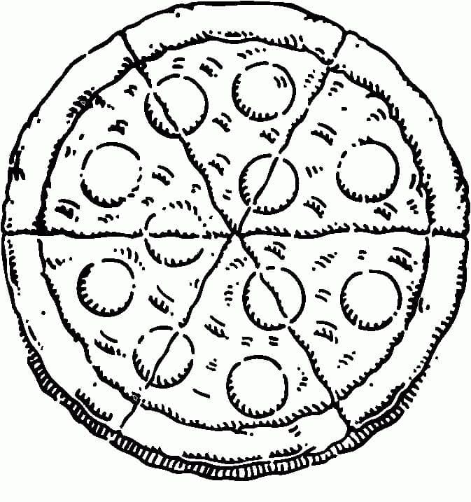 Coloriage gratuit Pizza #197439 de la collection Alimentation et Nutrition à imprimer