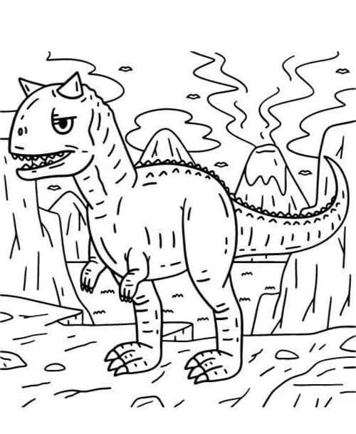 Coloriage imprimable Carnotaurus #221233 de la collection Animaux préhistoriques à colorier aux crayons