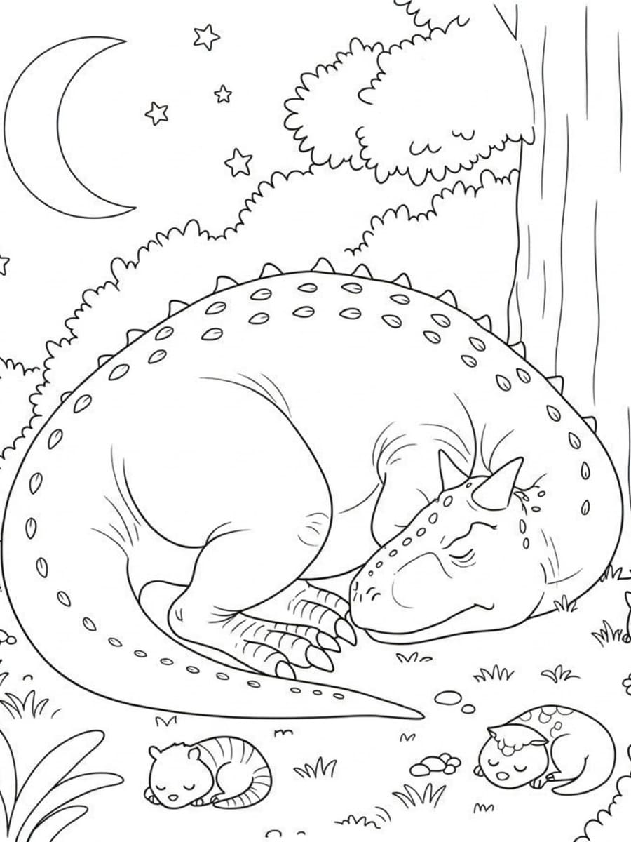 Coloriage gratuit Carnotaurus #221237 de la collection Animaux préhistoriques à imprimer
