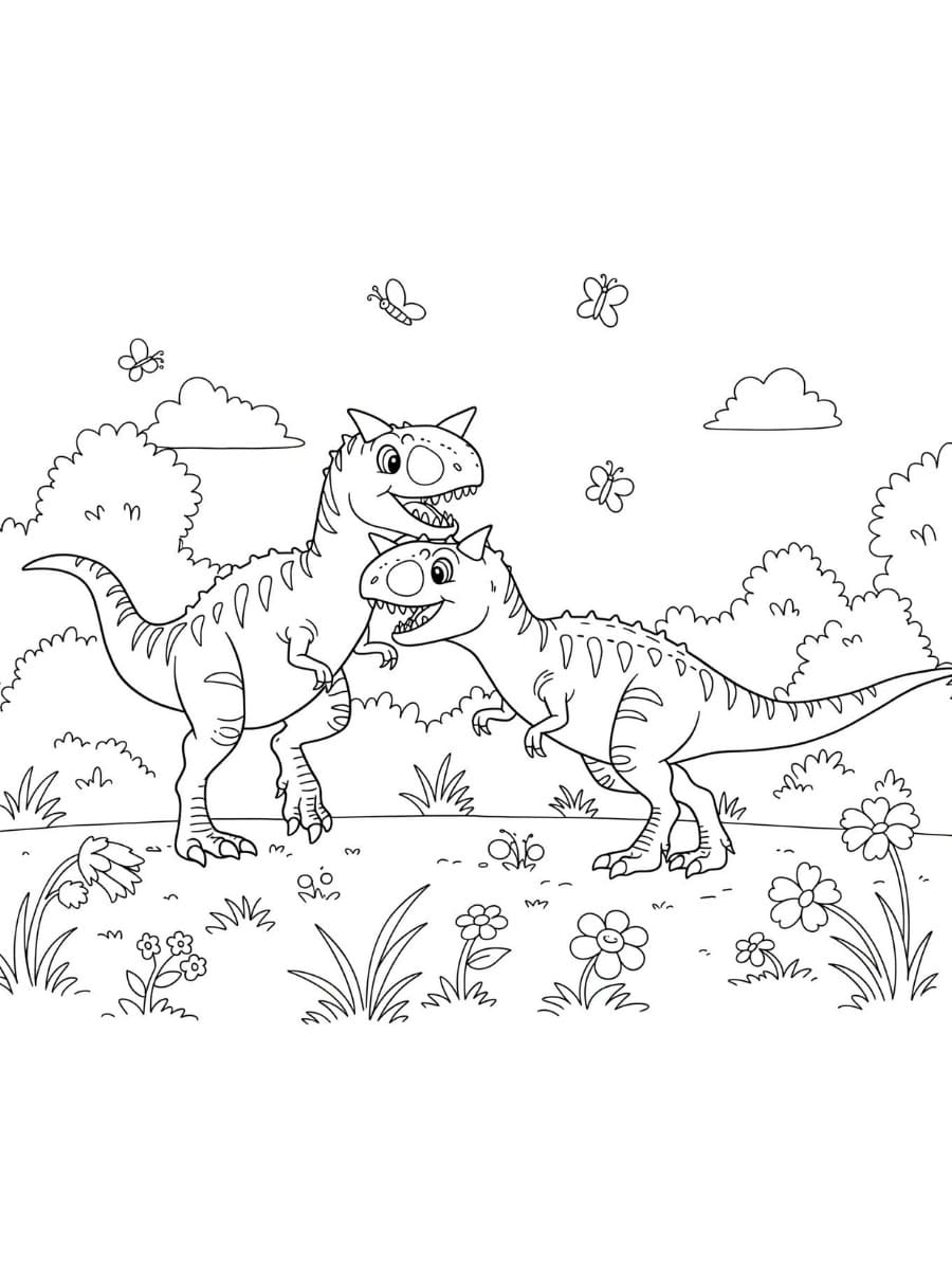 Coloriage gratuit Carnotaurus #221241 de la collection Animaux préhistoriques à imprimer