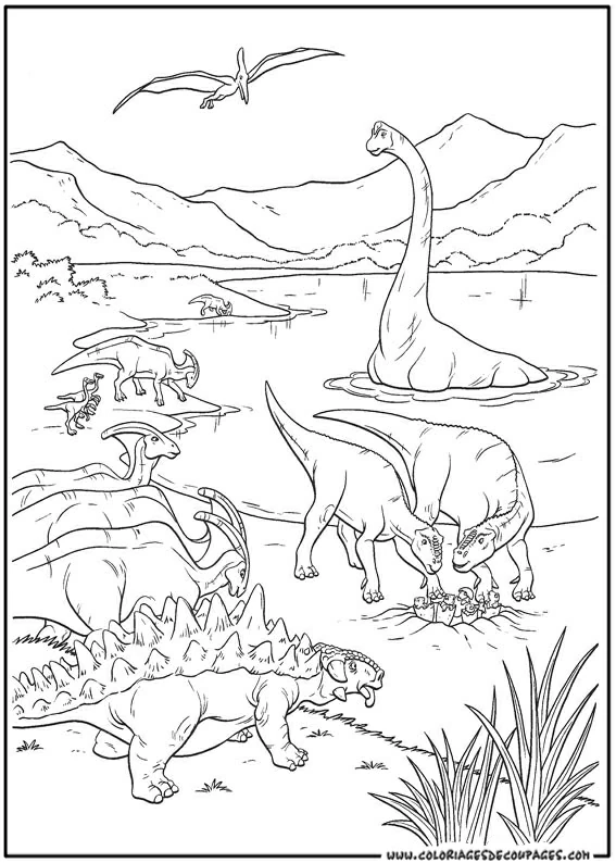 Coloriage gratuit Dinosaure #5522 de la collection Animaux préhistoriques à imprimer