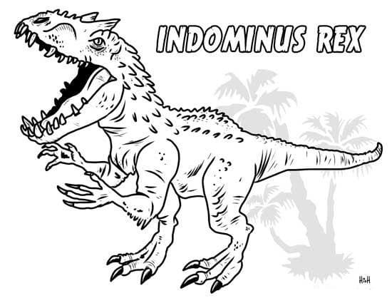 Coloriage gratuit Indominus Rex #179341 de la collection Animaux préhistoriques à imprimer