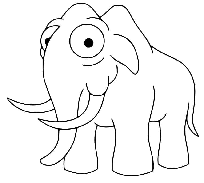 Dessin Mammouth #212543 à colorier de la série Animaux préhistoriques, gratuit à télécharger et imprimer