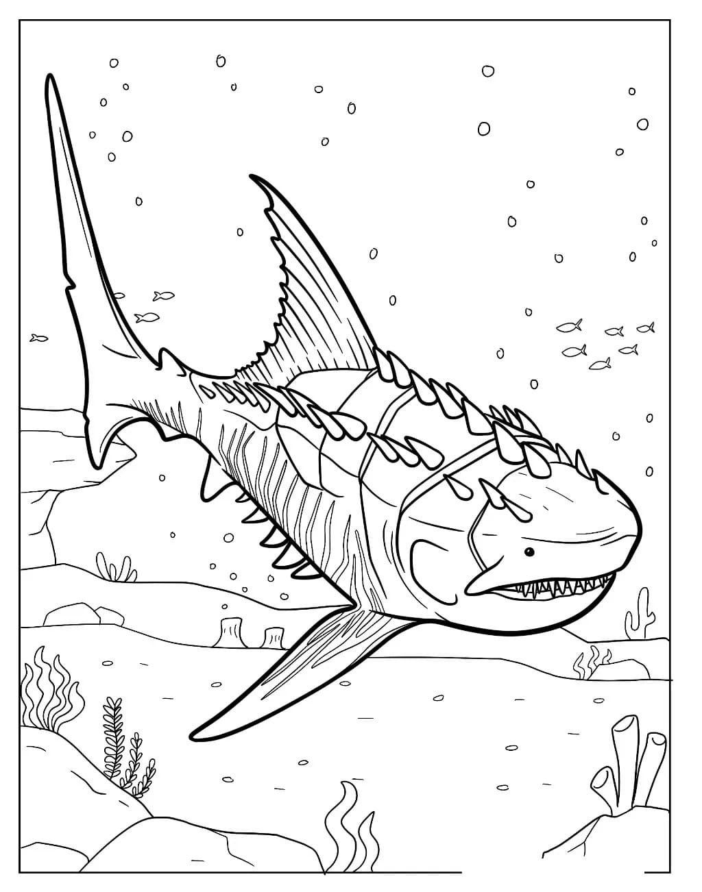 Coloriage gratuit Mégalodon #220695 de la collection Animaux préhistoriques à imprimer