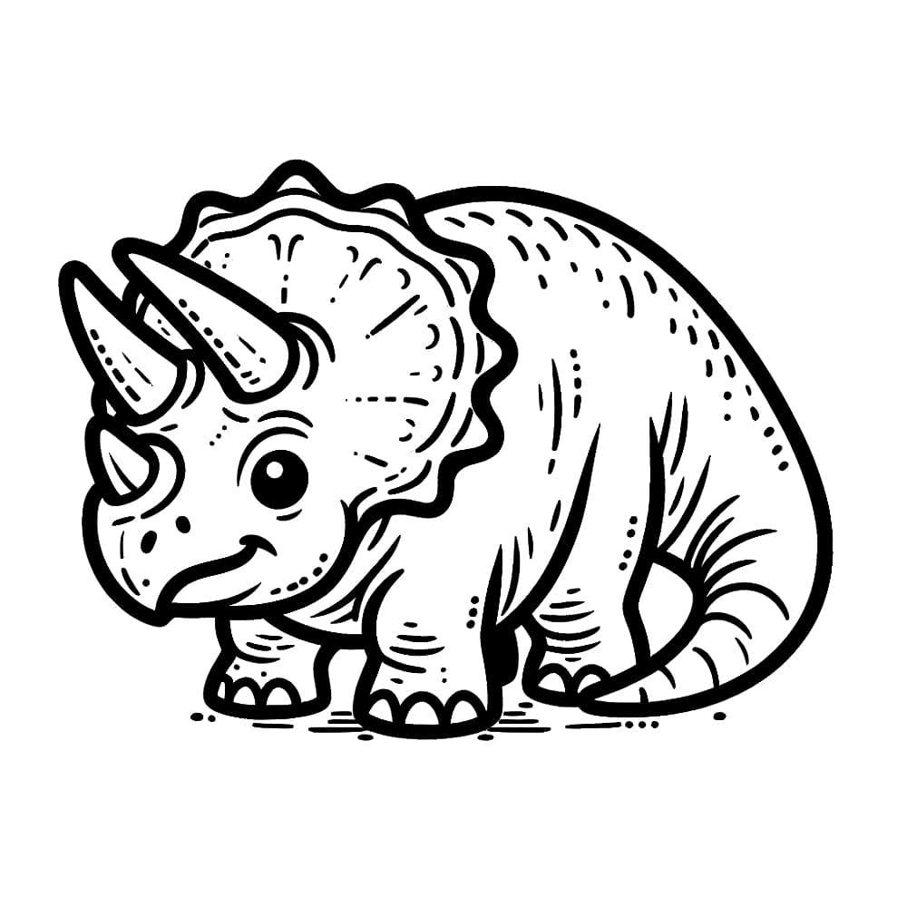 Coloriage gratuit Tricératops #211928 de la collection Animaux préhistoriques à imprimer
