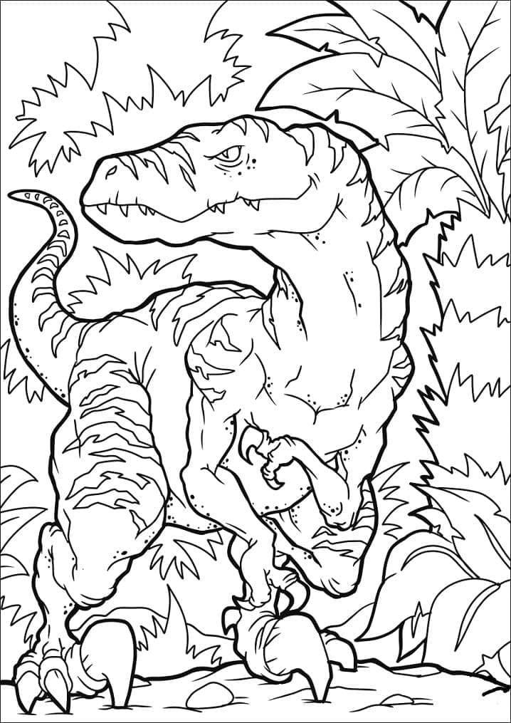 Coloriage gratuit Vélociraptor #214489 de la collection Animaux préhistoriques à imprimer