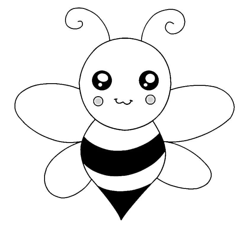 Dessin à colorier Abeille #184179 issu de la collection Animaux, prêt à imprimer