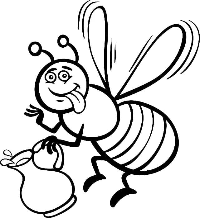 Dessin à colorier Abeille #184184 issu de la collection Animaux, prêt à imprimer