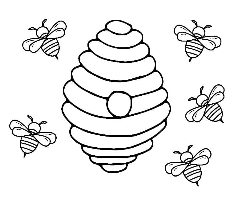 Coloriage gratuit Abeille #184188 de la collection Animaux à imprimer