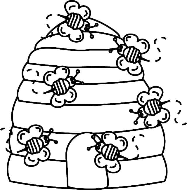 Coloriage Abeille #184190 à imprimer gratuitement, extrait de la collection Animaux