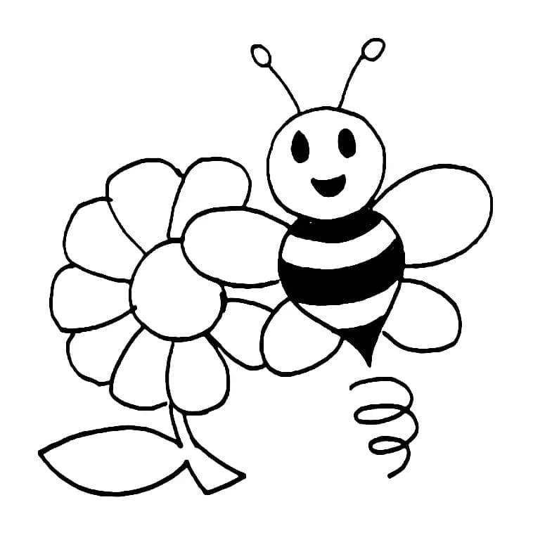 Coloriage imprimable Abeille #184198 de la collection Animaux à colorier aux crayons