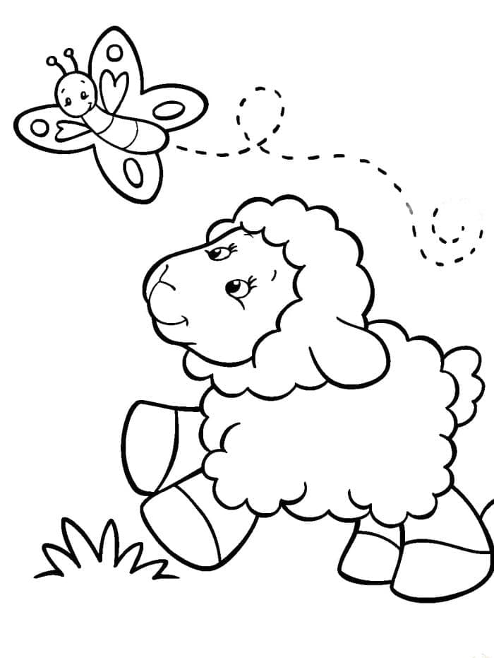 Coloriage gratuit Agneau #184263 de la collection Animaux à imprimer