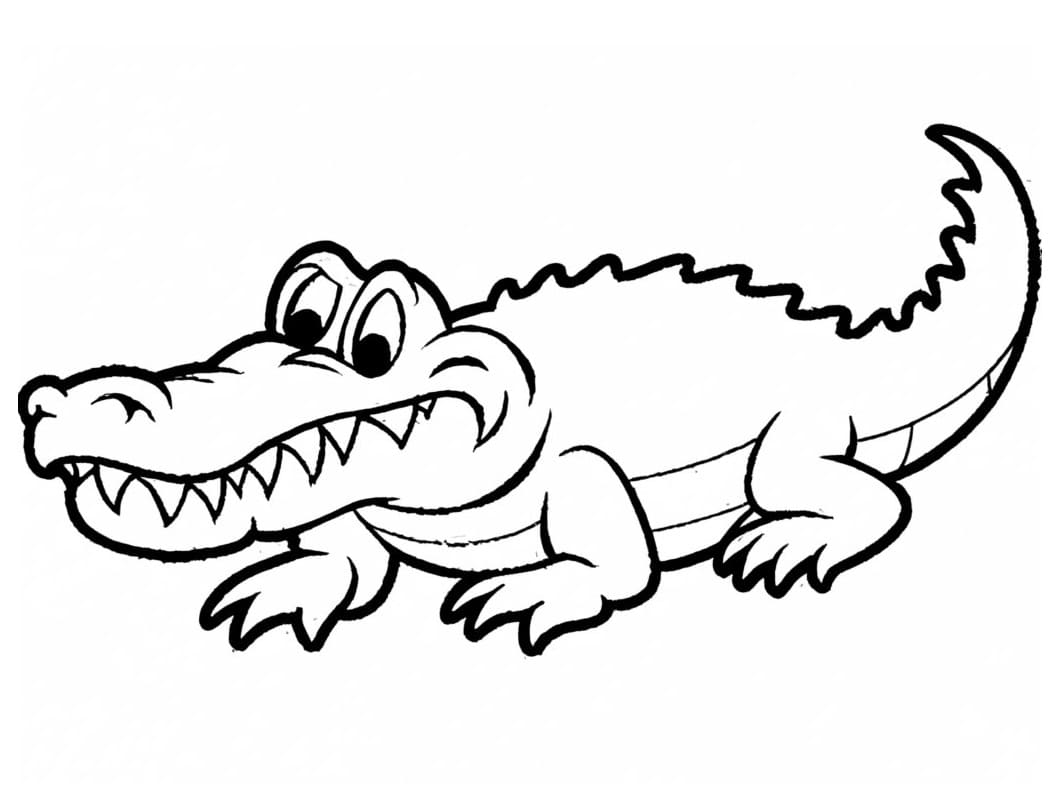 Coloriage gratuit Alligator #210196 de la collection Animaux à imprimer