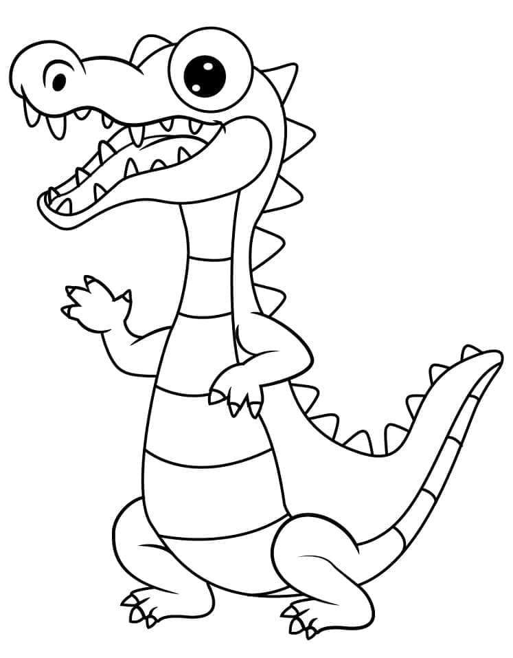 Coloriage gratuit Alligator #210205 de la collection Animaux à imprimer
