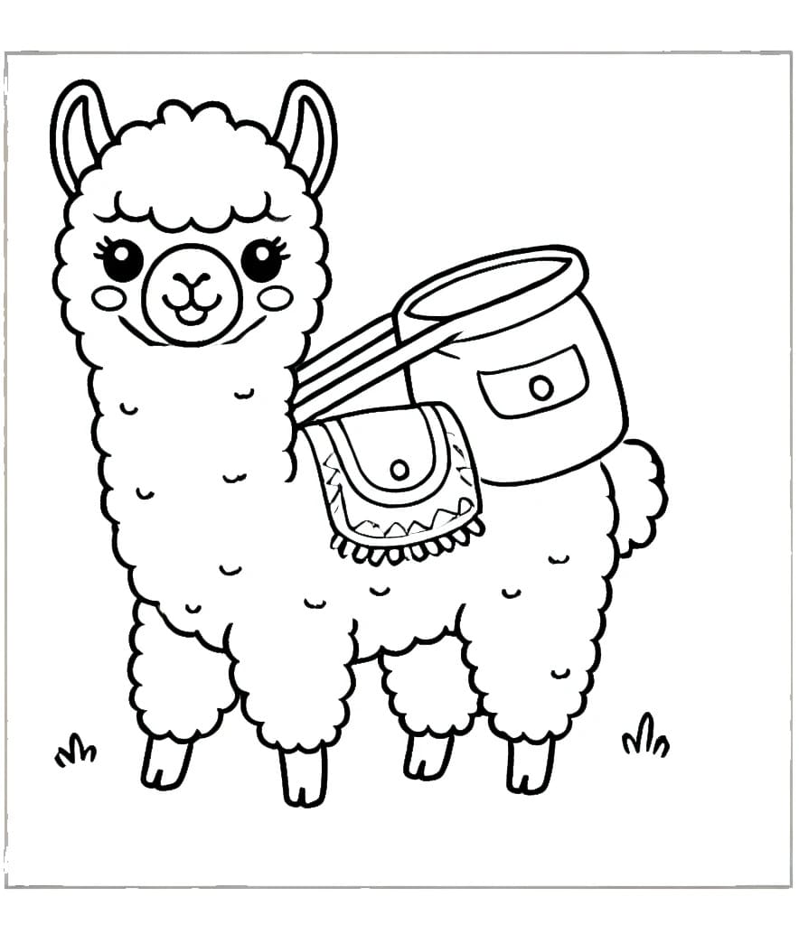 Coloriage gratuit Alpaga #217287 de la collection Animaux à imprimer