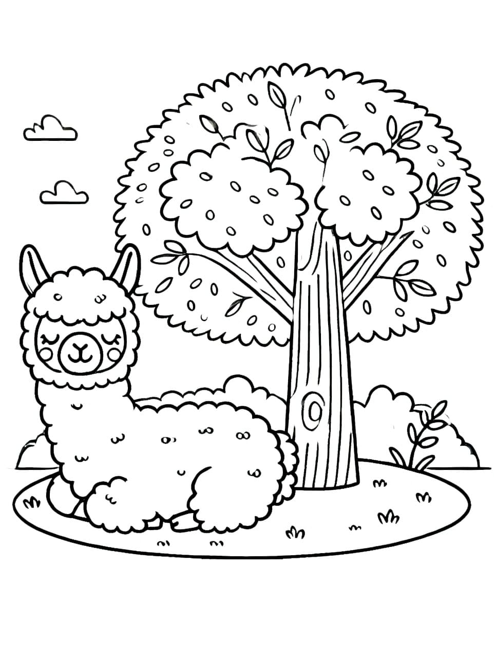Coloriage gratuit Alpaga #217289 de la collection Animaux à imprimer