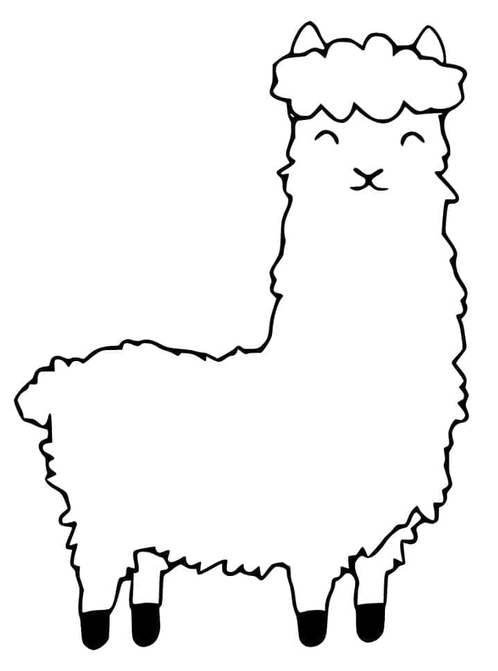 Coloriage gratuit Alpaga #217304 de la collection Animaux à imprimer