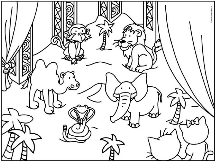 Dessin à colorier: Animaux de cirque (Animaux) #20891 - Coloriages à imprimer