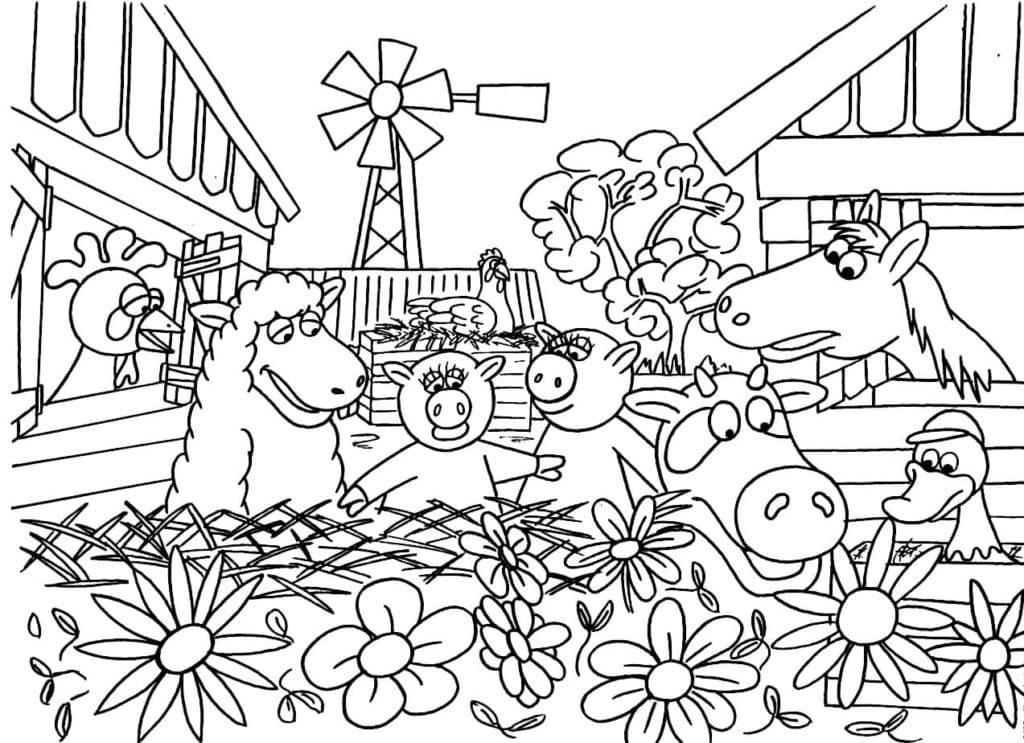 Joli coloriage Animaux de ferme #198090 de la collection Animaux, prêt à imprimer pour petits et grands