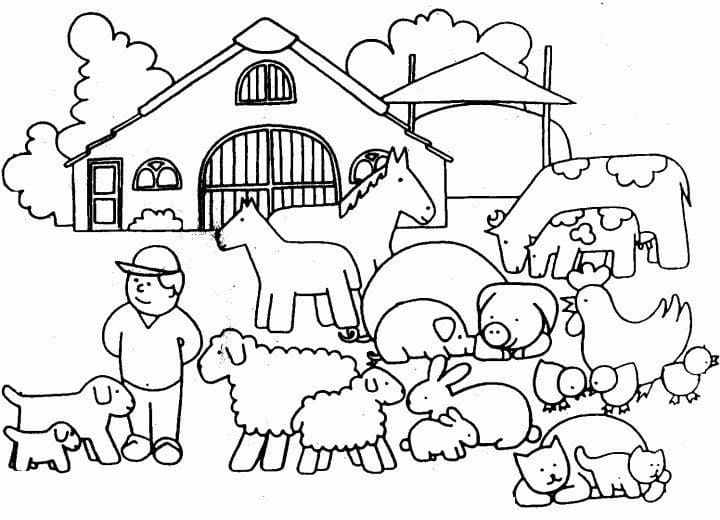 Coloriage gratuit pour enfants et adultes Animaux de ferme #198100, collection Animaux