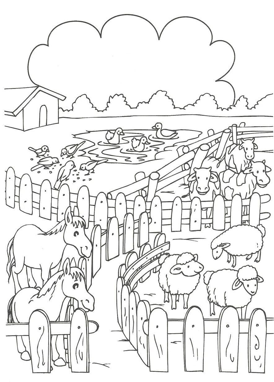 Coloriage gratuit pour enfants et adultes Animaux de ferme #198123, collection Animaux