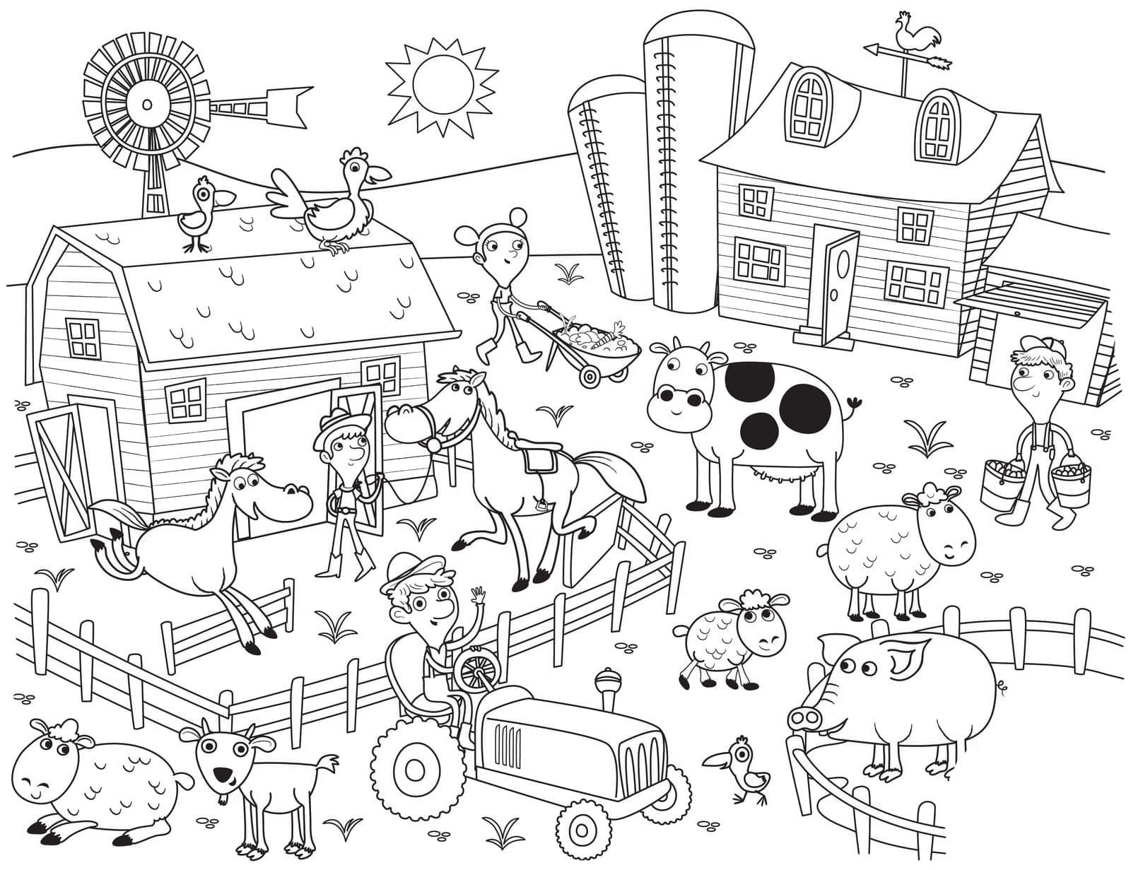 Coloriage gratuit Animaux de ferme #198124 de la collection Animaux à imprimer