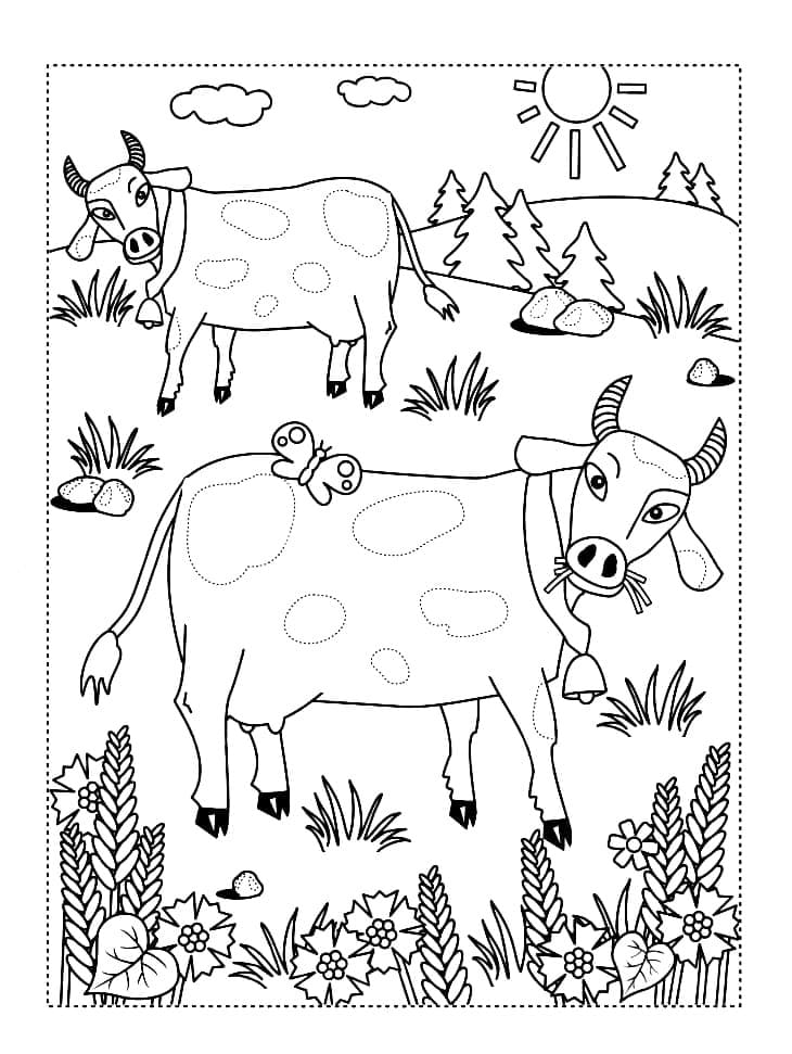 Dessin à colorier Animaux de ferme #198127 issu de la collection Animaux, prêt à imprimer