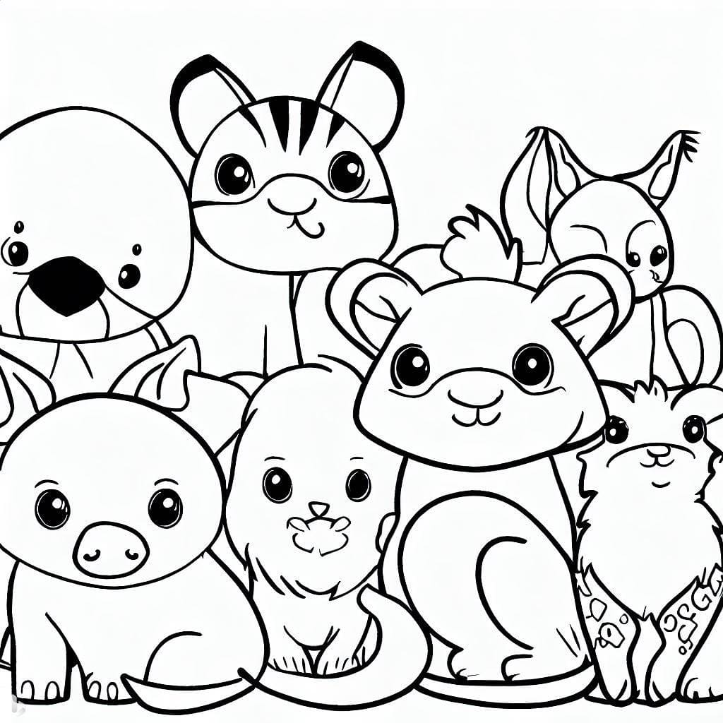 Coloriage gratuit Animaux Mignon #189913 de la collection Animaux à imprimer