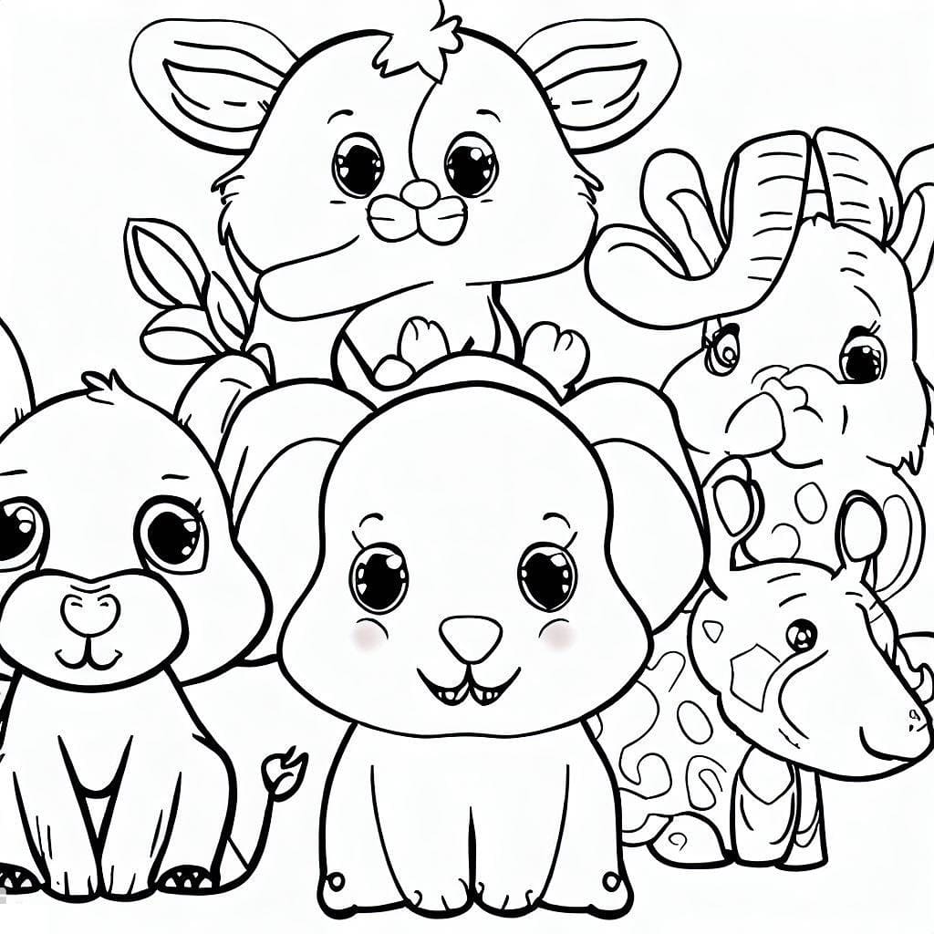 Coloriage gratuit Animaux Mignon #189915 de la collection Animaux à imprimer
