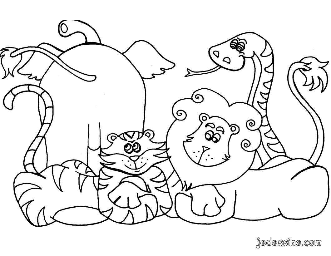 Dessin à colorier: Animaux sauvages / de la jungle (Animaux) #21085 - Coloriages à Imprimer Gratuits